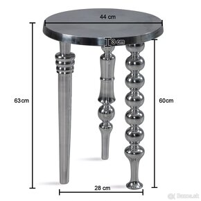 Konferenčný stolík/ príručný stolík aluminium - 2