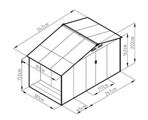 Záhradný domček plechový LUKE B - ľavá aj pravá varianta - 2