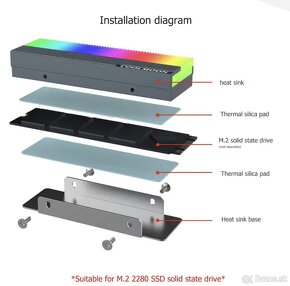 RGB Chladič na SSD disk M.2 - 2