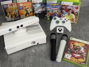 Xbox 360 Slim, HDD, Kinect, ovládač, 2 mikrofóny a hry - 2