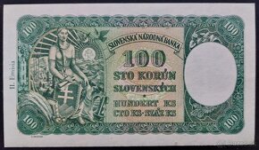 100 KORÚN SLOVENSKÝCH ROK 1940 SŠ - II.VYDANIE-NEPERFOROVANÁ - 2