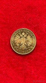 Zlatá pamätná 10 koruna 1908 - 2