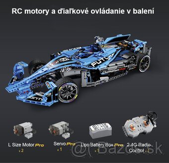 Technická stavebnica Formula E – nová 1667 dielov, RC+motory - 2