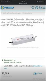 LED driver, stabilizovaný napájací zdroj 240W, externý - 2