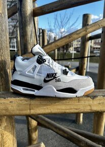 Nike sb air jordan retro 4 (white & gray) - 2