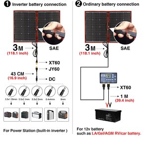 Solárny fotovoltaický skladací panel vrátane regulátoru 12V - 2