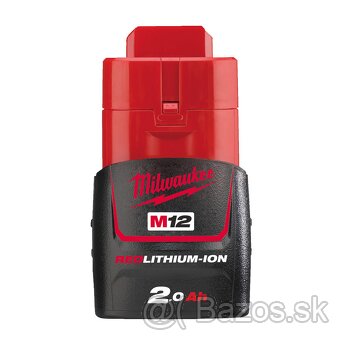 Predám 2ks Milwaukee M12 2.0Ah akumlátorov.M12 B2 - 2