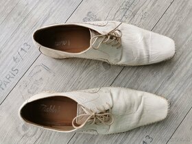 Kožené pánske topánky biele veľkosť 44 - 2