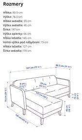 Gauč / Pohovka s ležadlom IKEA - 2