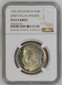 50 Kč JOSEF MYSLBEK 1972 - NGC - PROOF - 2