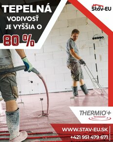 Lacné certifikované anhydritové potery + THERMIO+ - 2