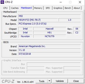 MB MSI H81M-P33 (socket 1150) + i3-4370 + 8GB RAM - 2