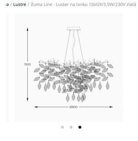 Zuma Line - Luster na lanku 10xG9/3,5W/230V zlatá - 2