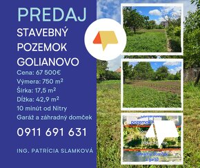 Predaj stavebný pozemok Golianovo- 750 m2, záhradný domček a - 2