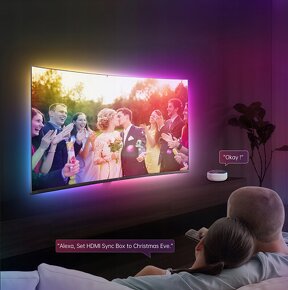 RGB LED pásik Ambilight osvetlenie pre TV 3,8m 55-65'' HDMI - 2