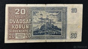 Bankovky 20 Ks 1939 Hlinka Neperforovaná - 2