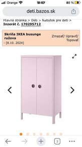 Ikea Busunge skrina+komoda detska ruzova - 2