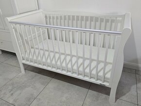 Detská biela postieľka Nobleo Cot bed 140x70 s matracom - 2