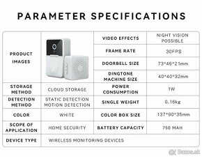 Nový inteligentný SMART WiFi zvonček s kamerou - 2