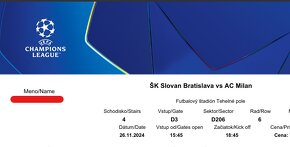 AKTUÁLNE ✅ VSTUPENKY NA ŠK SLOVAN BRATISLAVA LM - 2