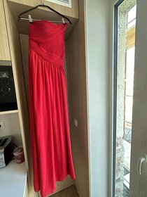 dlhé červené šaty cez jedno plece - 2