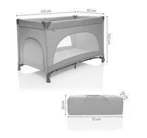 Zopa lely grey - cestovna postielka - 2