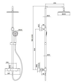 Sprchový stlp s termostatickou batériou SHOWERPIPPE - 2