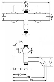 Termostatická vaňová batéria - 2