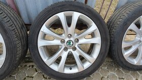 Originál Škoda disky R17 + letné pneumatiky - 2