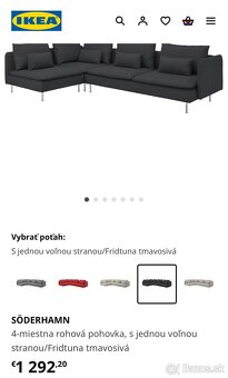 IKEA SODERHAMN rohová sedačka - 2