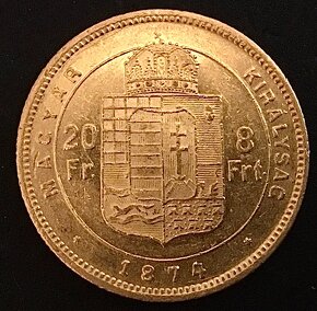 8 Zlatník/20 Frank 1874 KB FJI - 2