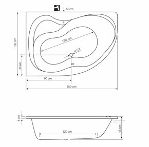 Predam uplne novu vanu Aqualine 160x105x45cm - 2