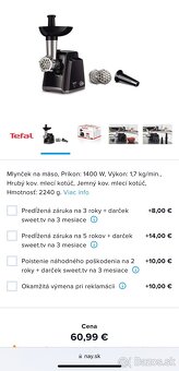 Mlynček na mäso Tefal NE105838 Classic - 2