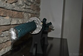 Katana biela,čierna s drakom - 2