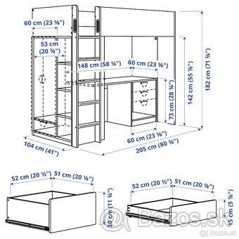 Detská vyvýšená posteľ SMASTAD - 2