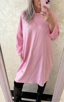 Damska oversize tunika/šaty babypink - 2