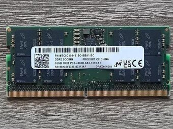 MICRON 16GB DDR5 a Samsung 8GB DDR5 SoDimm - 2