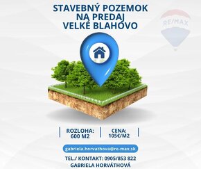 Predaj: hotový stavebný pozemok, obec Veľké Blahovo - 2