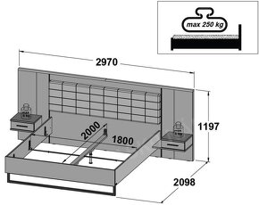 Manželská posteľ + matrace + elektrické rošty - 2