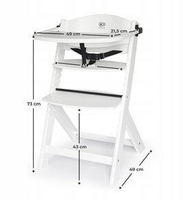 Drevená jedálenská stolička 2v1 ENOCK Kinderkraft biela - 2