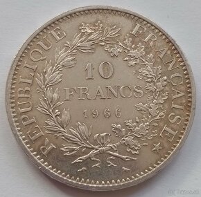 Stříbrná mince 10 Francs 1966 Francie - 2