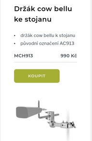 Držiak na cowbell k stojanu na činel. - 2