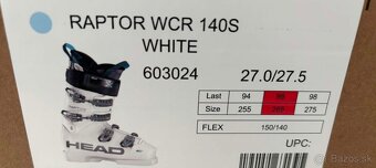 Lyžiarky Pánske Raptor WCR140 S White 27/27.5 - 2