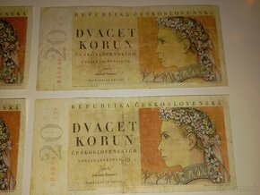 BANKOVKY 20 KČS, 1949, 1. SÉRIE A, VŠE NEPERFOROVANÉ - 2