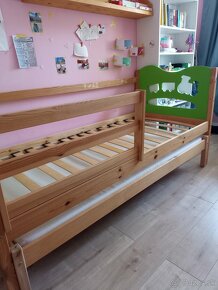 Detská posteľ s prístelkou - masívna borovica - 2