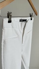 Zara biele 7/8 členkové nohavice mini flare (zvonové) - 2