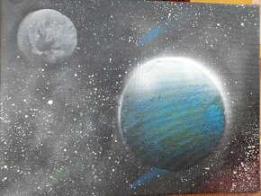Obraz - planety namalovane sprejom - 2
