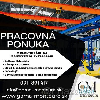 Hľadáme elektrikárov na priemyselné elektroinštalácie - 2