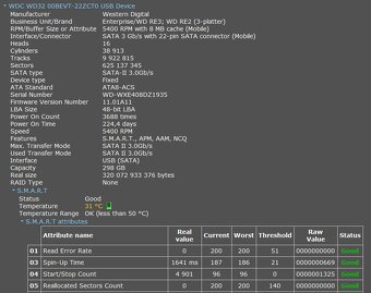 HDD 2,5" WD 320GB / SATAII / 5400RPM - 2