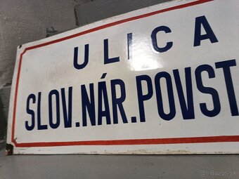 smaltovaná tabuľa Ulica Slov. Nár. Povstania SNP - 2